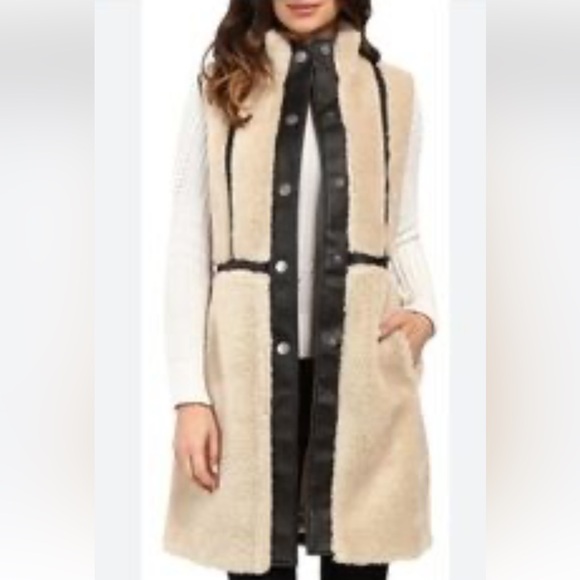 NIC+ZOE Jackets & Blazers - Nic & Zoe Faux shearling and leather long vest Size Medium